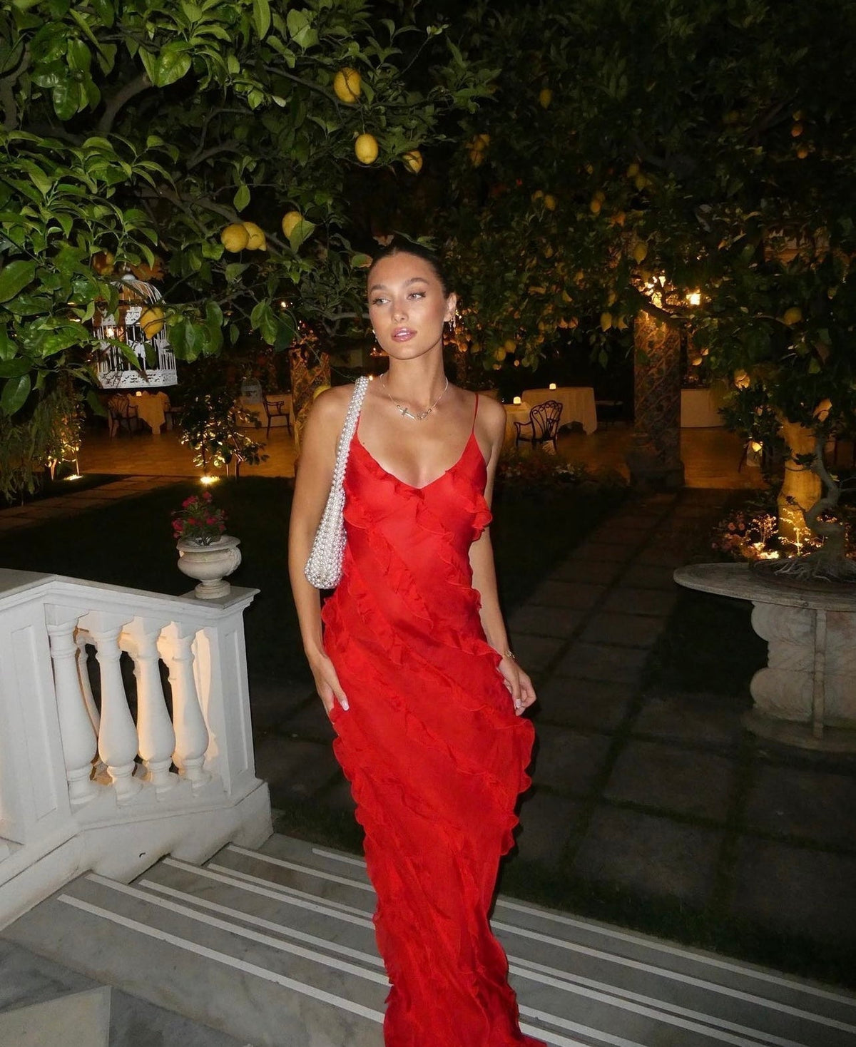 Ruffle Full-Length Summer Maxi Dress with Flowing for Women