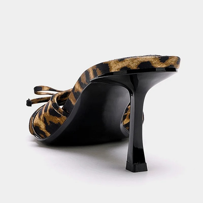 Open Toe Kitten Heel Mule Sandals for Women