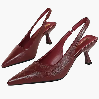 Pointed Toe Kitten Heel Slingback Shoes in Multiple Colours for Women
