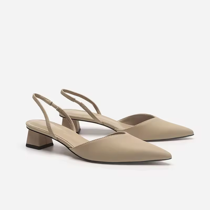 Kitten Heel Slingback Shoes with Pointed Toe for Women