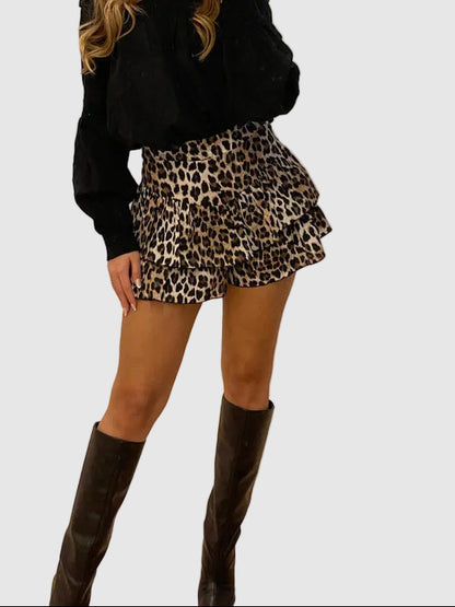 Leopard Print Midi Skirt for Women