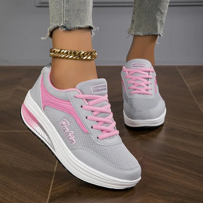 Orthopedic Layered Lace-Up Sneakers for Women