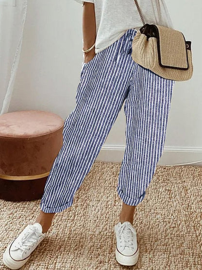 Striped Wide Leg Trousers for Women