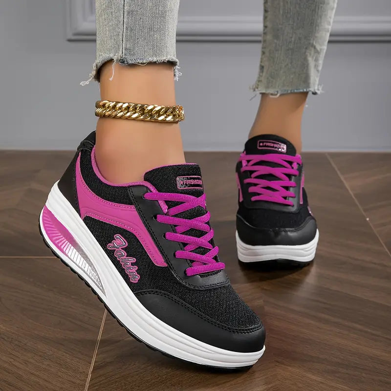 Orthopedic Layered Lace-Up Sneakers for Women