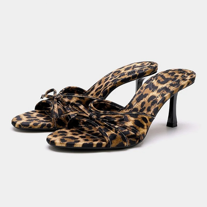 Open Toe Kitten Heel Mule Sandals for Women