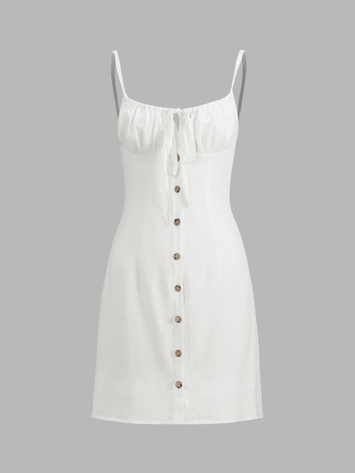 Cotton Collarless Sleeveless Mini Dress