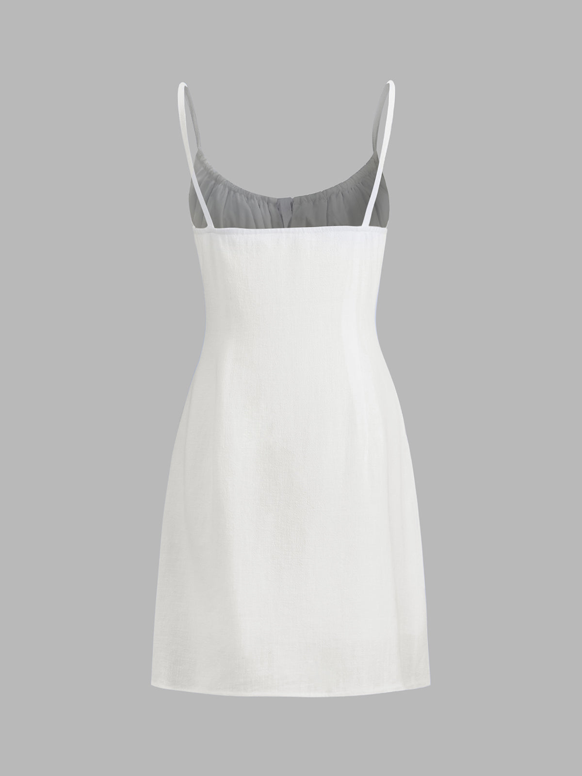 Cotton Collarless Sleeveless Mini Dress