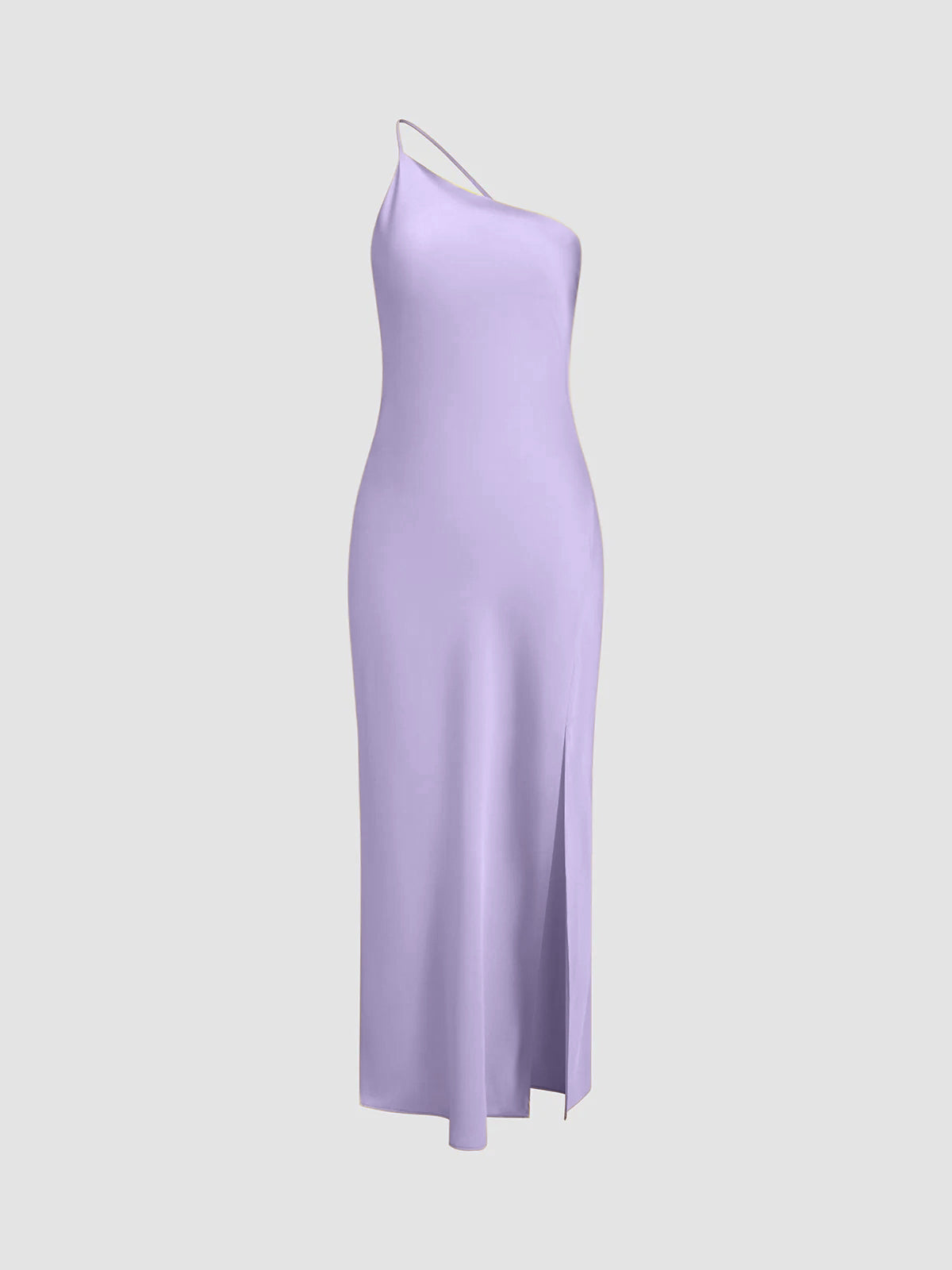 Satin Maxi Dress Open Back Slit Long Dress for Women