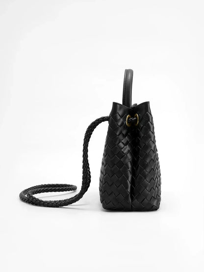 Woven Handbag with Hand-Braided Detail for Women