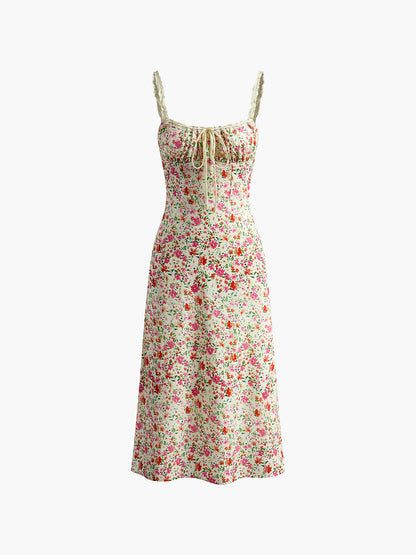 Floral Trim Cami Midi Dress