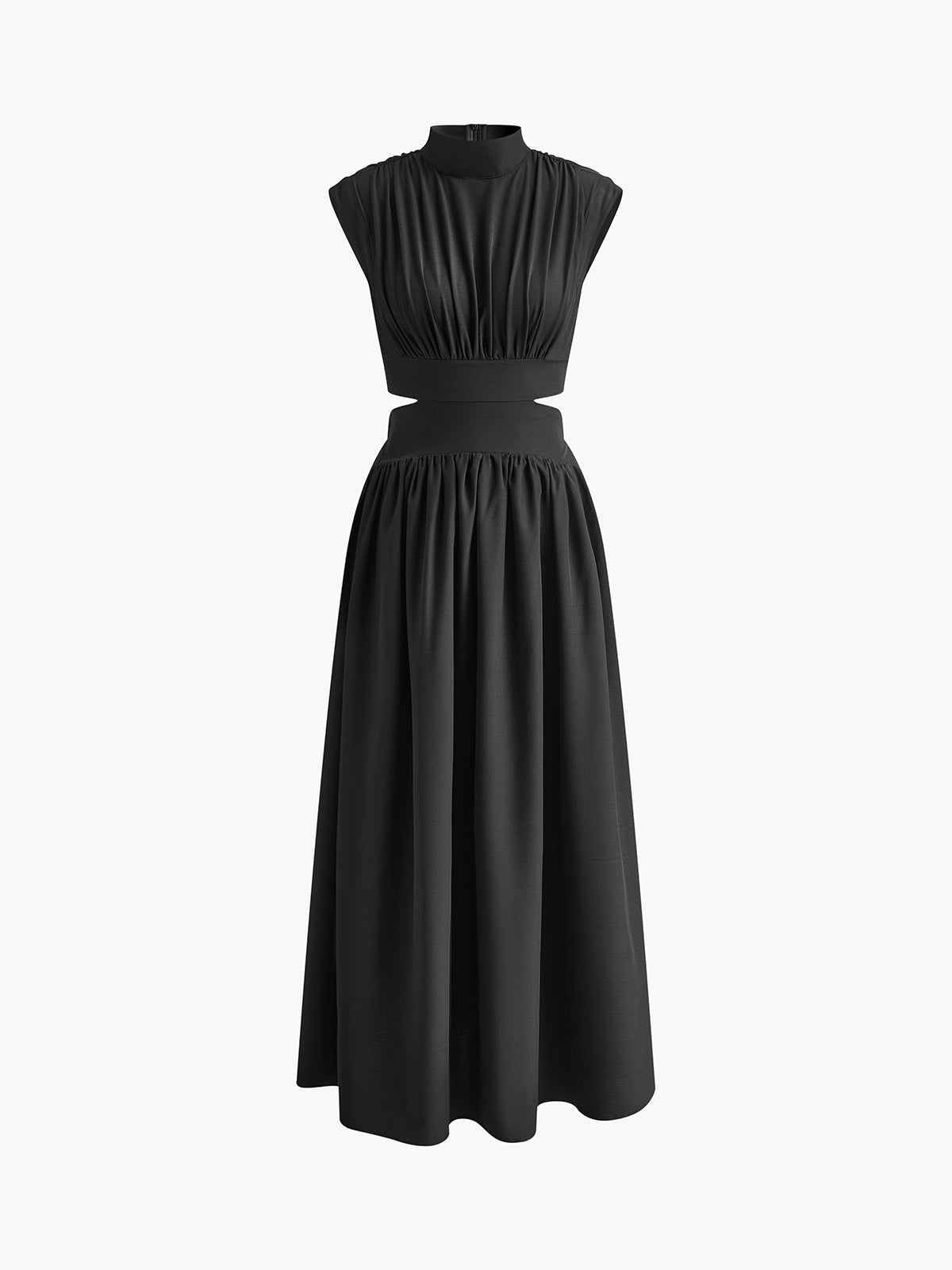 Mock Neck Cut-Out Maxi Dress