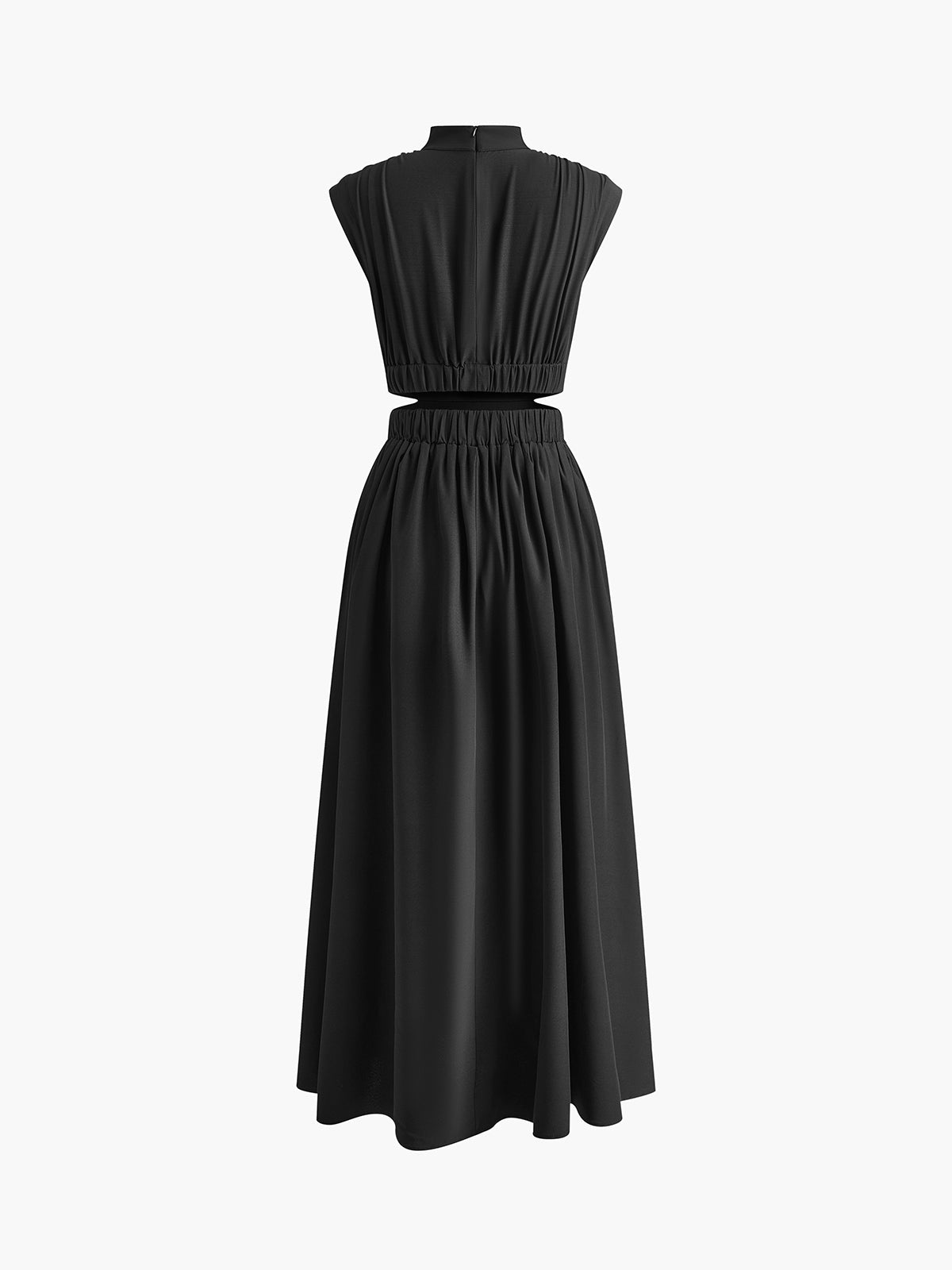 Mock Neck Cut-Out Maxi Dress