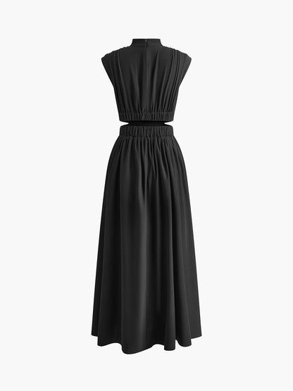 Mock Neck Cut-Out Maxi Dress
