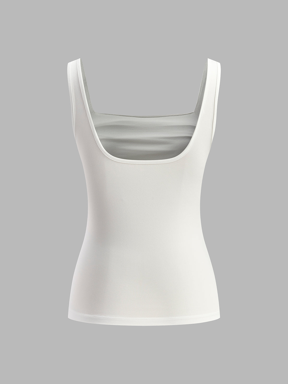 High-Waist Fitted Cropped Top with Square Neck for Women