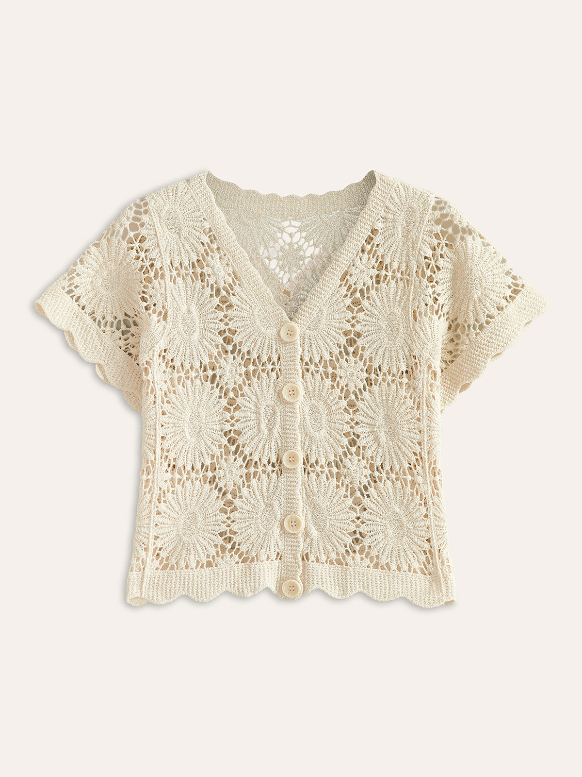 Knit Floral Fitted Short Sleeve Top for Women