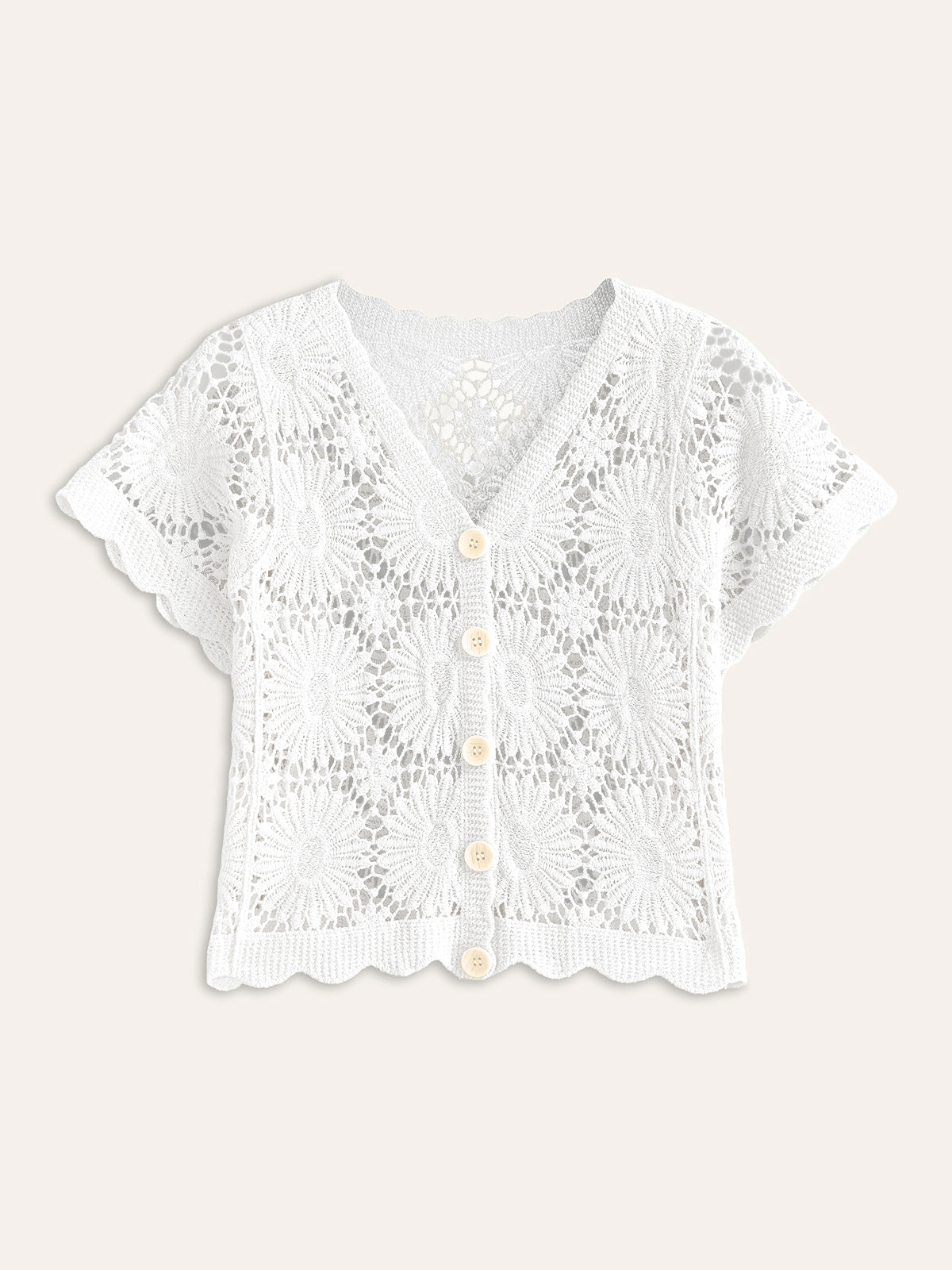 Knit Floral Fitted Short Sleeve Top for Women