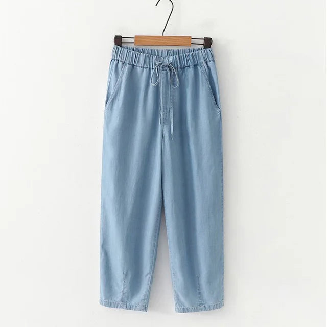High Waist Wide Leg Lyocell Jeans for Women