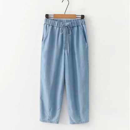 High Waist Wide Leg Lyocell Jeans for Women