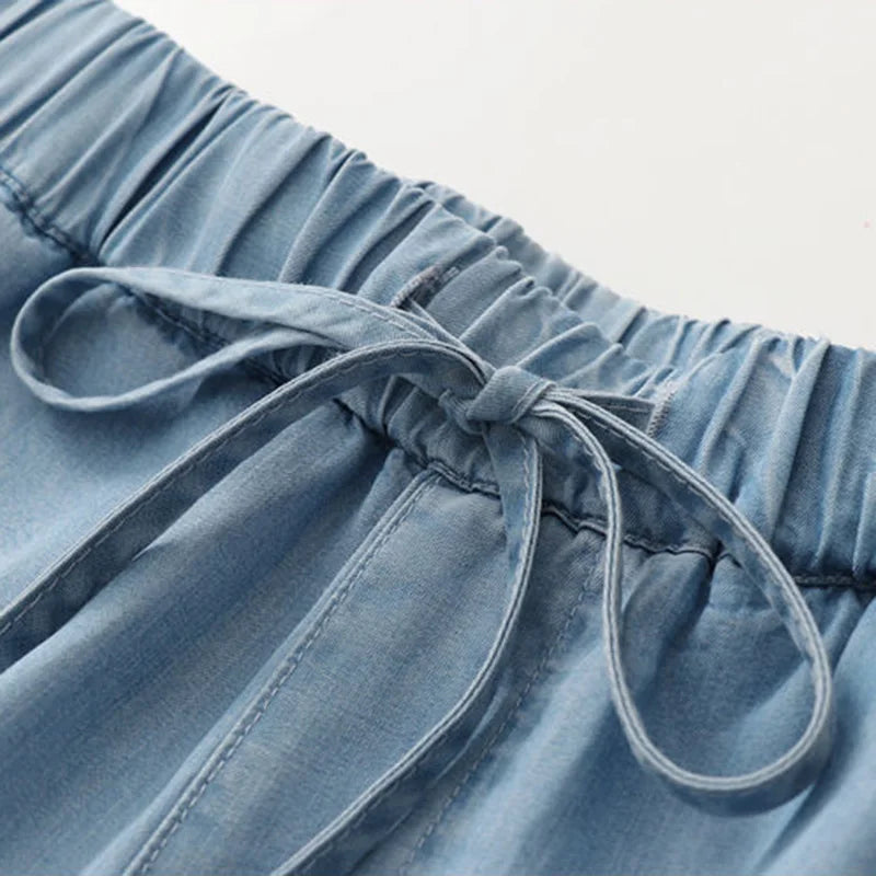 High Waist Wide Leg Lyocell Jeans for Women
