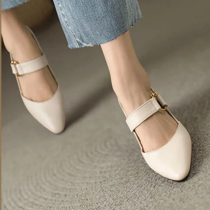 Pointed Toe Slingback Heels with Open Back for Women