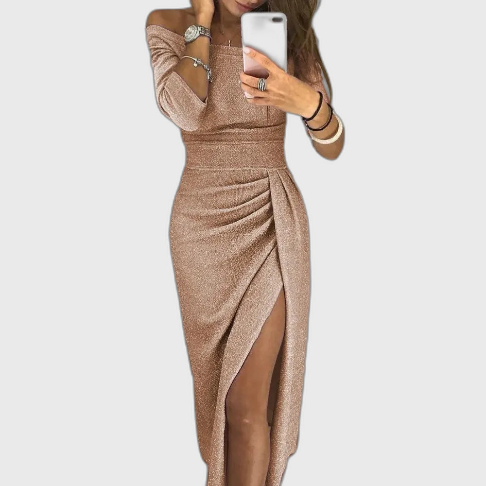 Open Back Fitted Full-Length Maxi Dress with Halter Neck for Women
