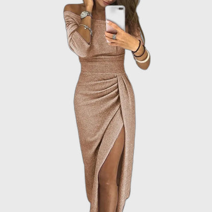 Open Back Fitted Full-Length Maxi Dress with Halter Neck for Women