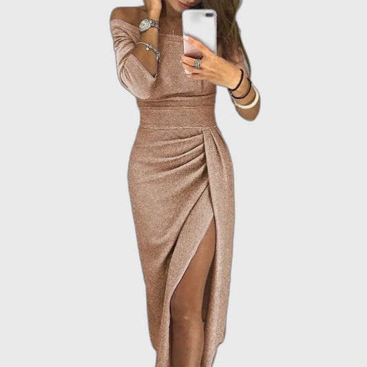 Open Back Fitted Full-Length Maxi Dress with Halter Neck for Women