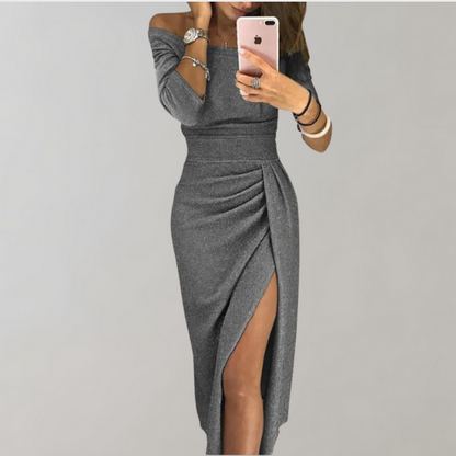 Open Back Fitted Full-Length Maxi Dress with Halter Neck for Women