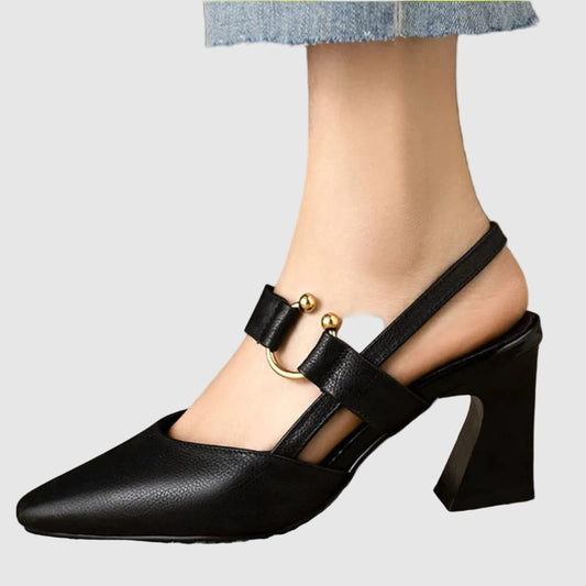Pointed Toe Slingback Heels with Open Back for Women