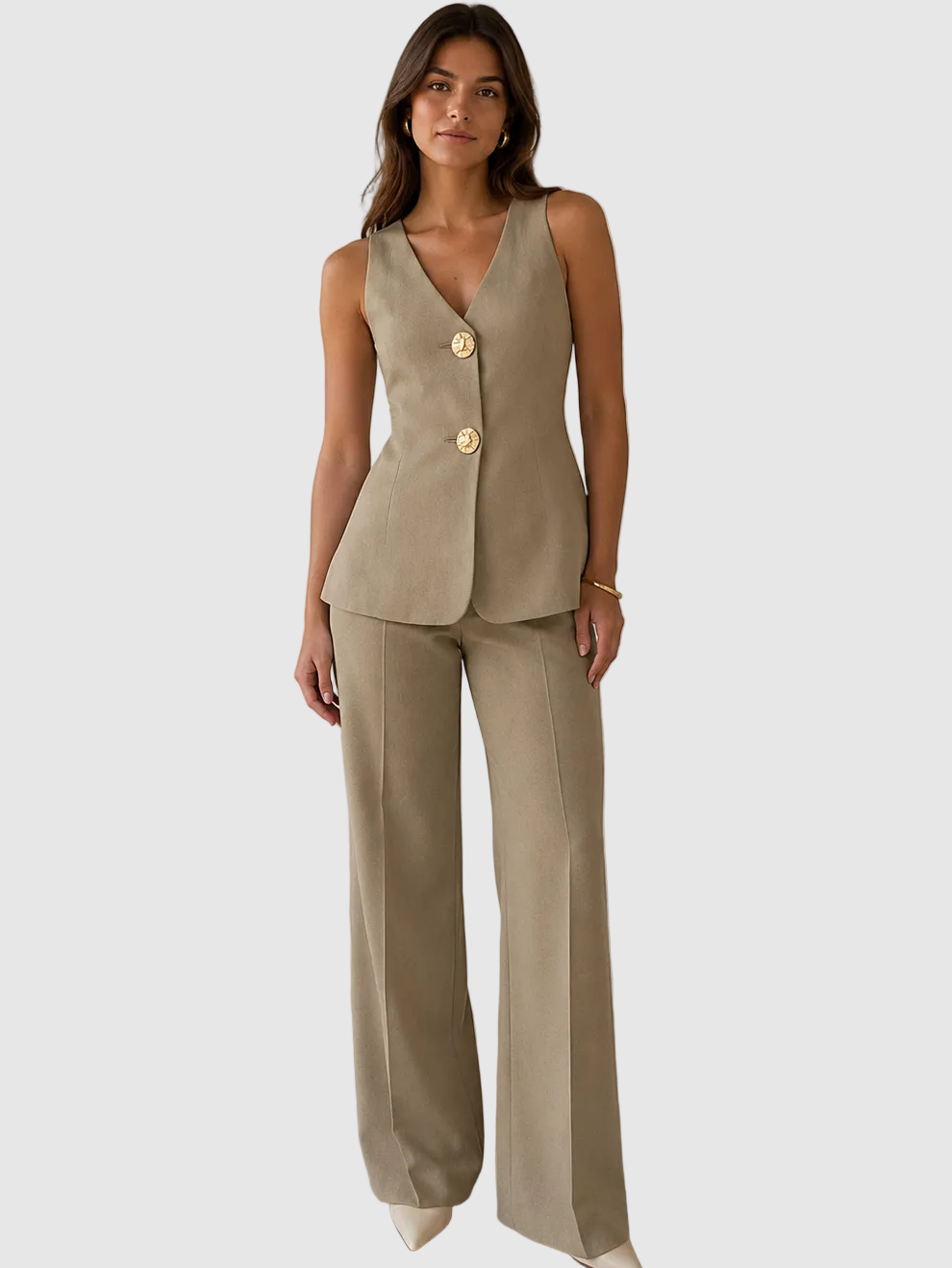 Wide Leg Trousers Co-ord Set for Women
