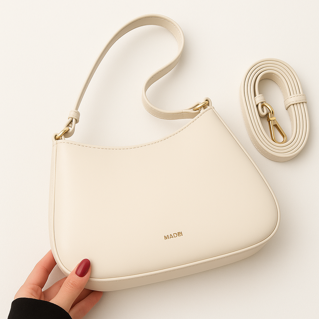 Vegan Leather Shoulder Bag with Adjustable Strap for Women