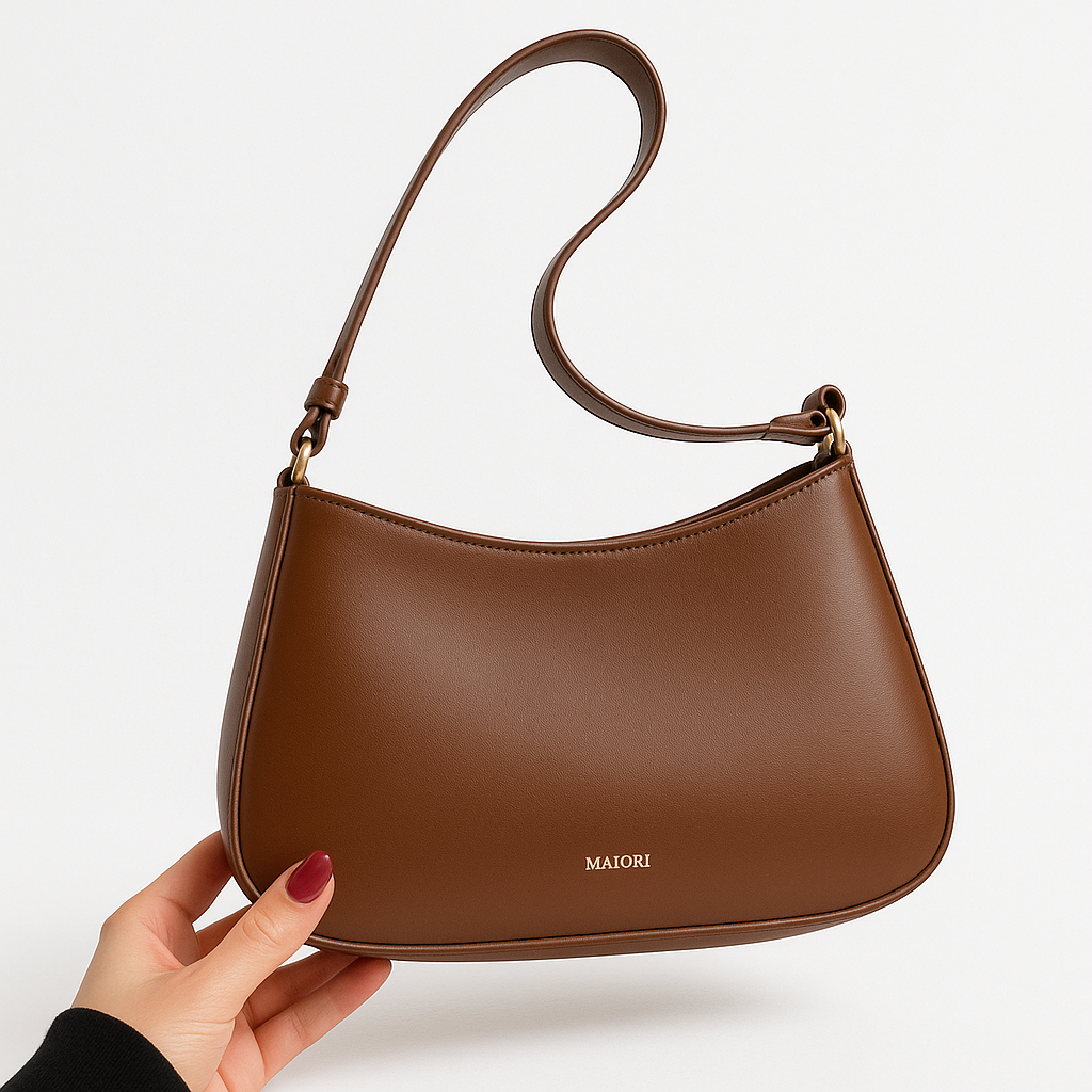 Vegan Leather Shoulder Bag with Adjustable Strap for Women