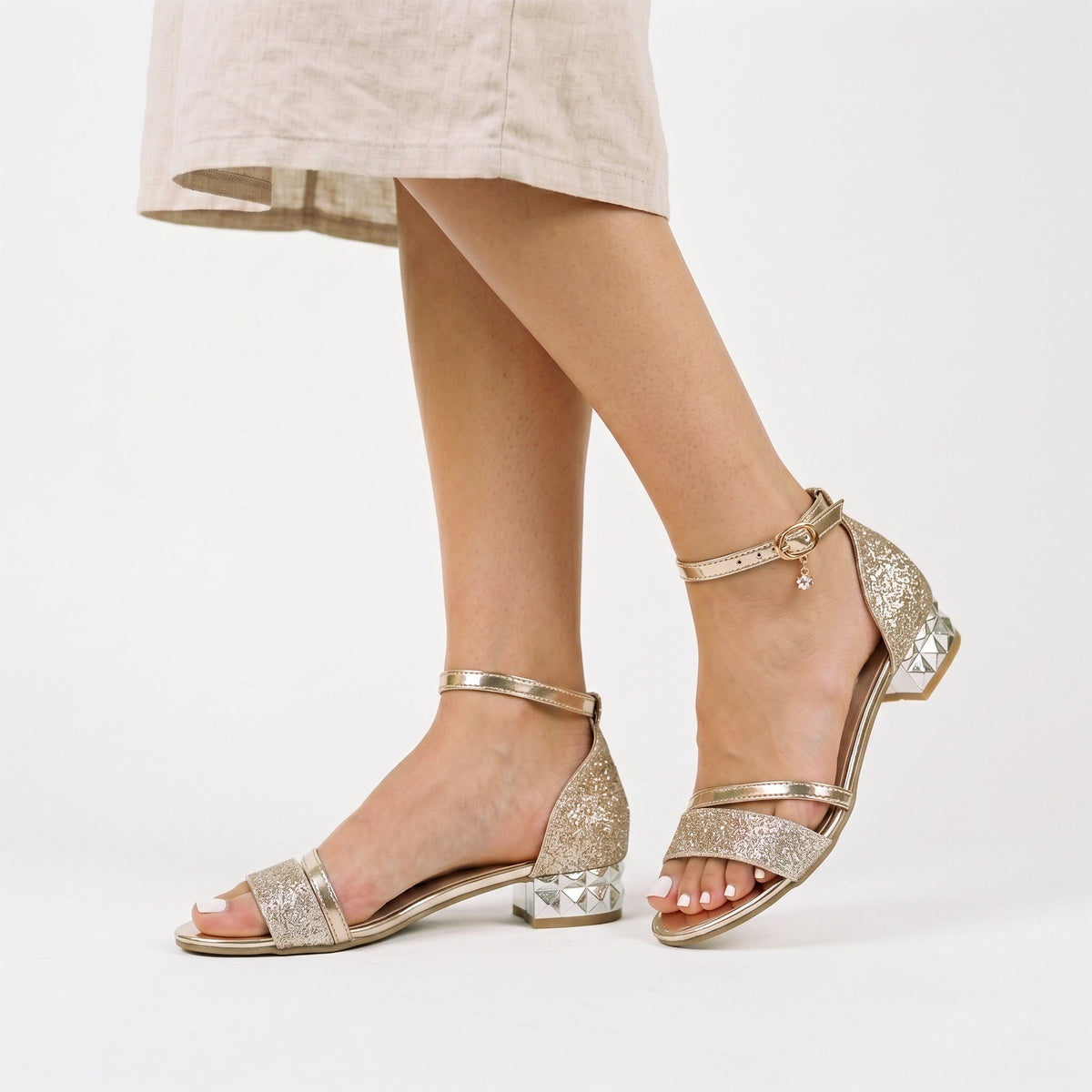Sandals with Buckle Strap Detail for Women