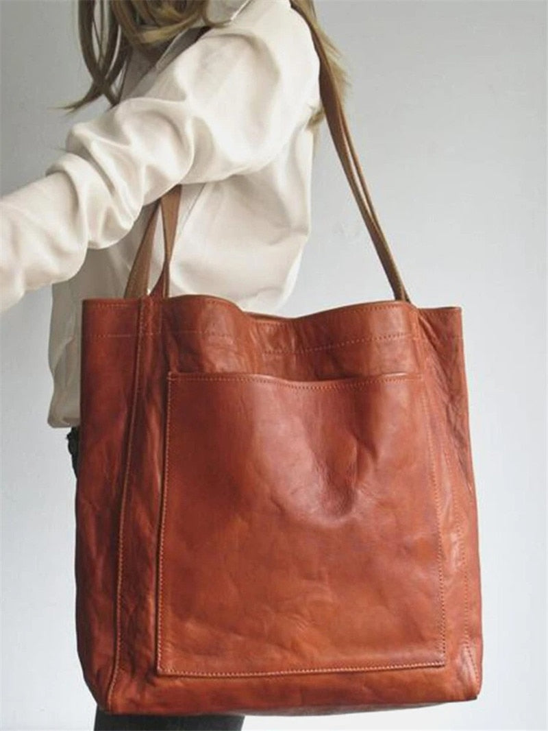 Vegan Leather Handbag with Spacious Interior for Women