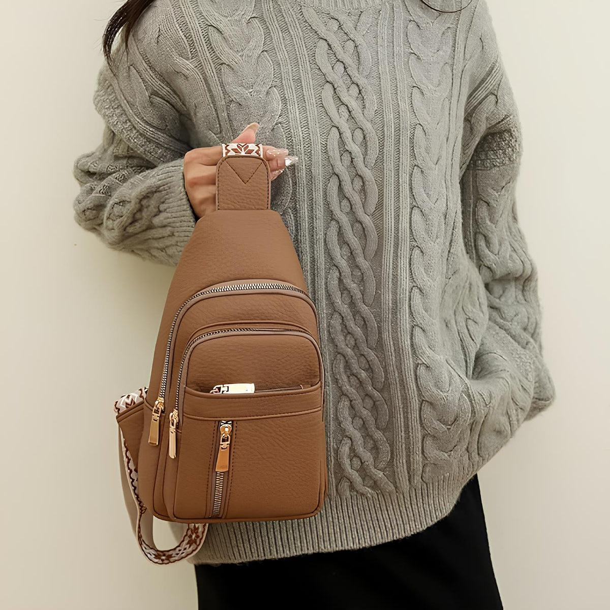 Crossbody Bag with Adjustable Strap and Multiple Compartments for women