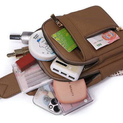 Crossbody Bag with Adjustable Strap and Multiple Compartments for women