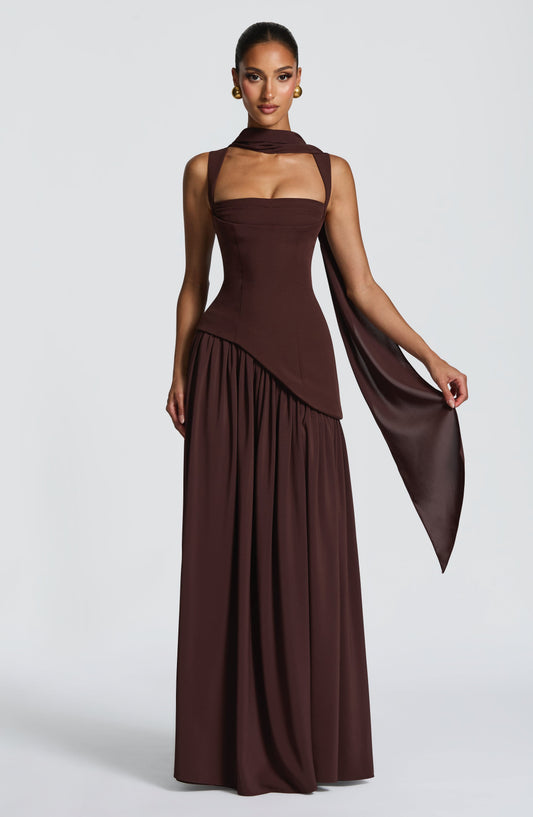 Maxi Dress with Asymmetric Hem for Women