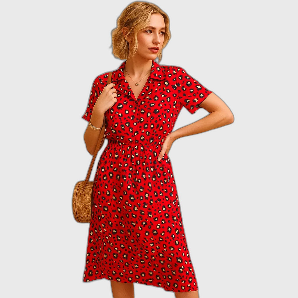 A-Line Fitted Flared Midi Dress for Women