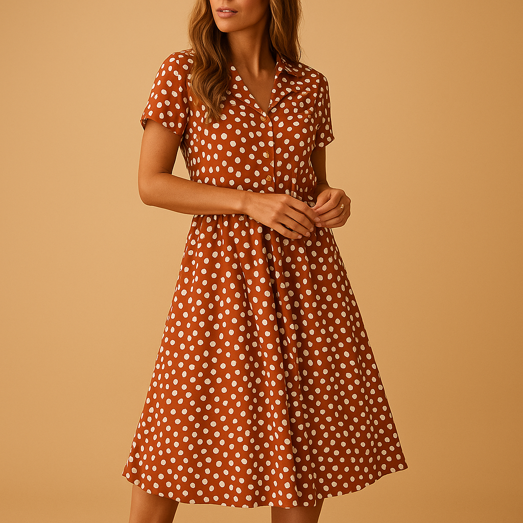 A-Line Fitted Flared Midi Dress for Women