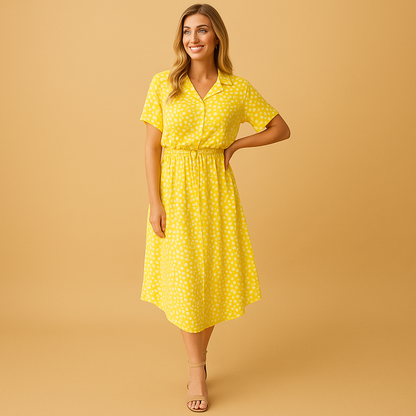 A-Line Fitted Flared Midi Dress for Women