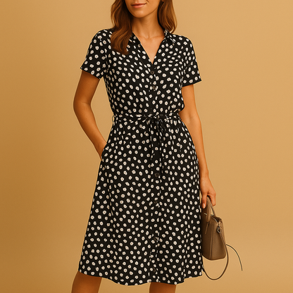 A-Line Fitted Flared Midi Dress for Women