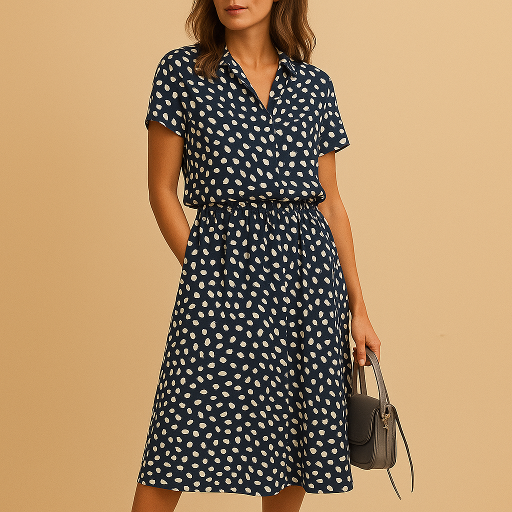 A-Line Fitted Flared Midi Dress for Women