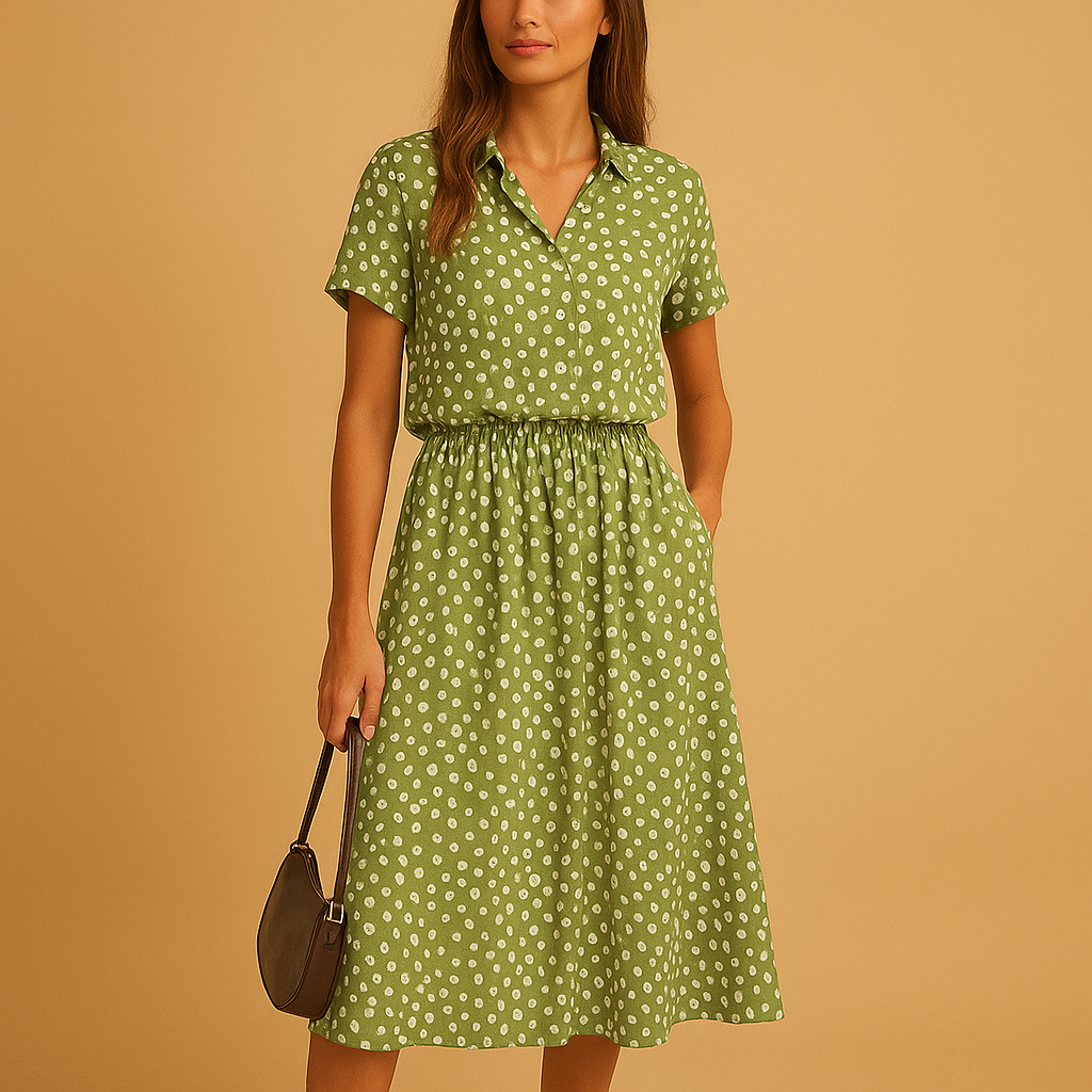 A-Line Fitted Flared Midi Dress for Women