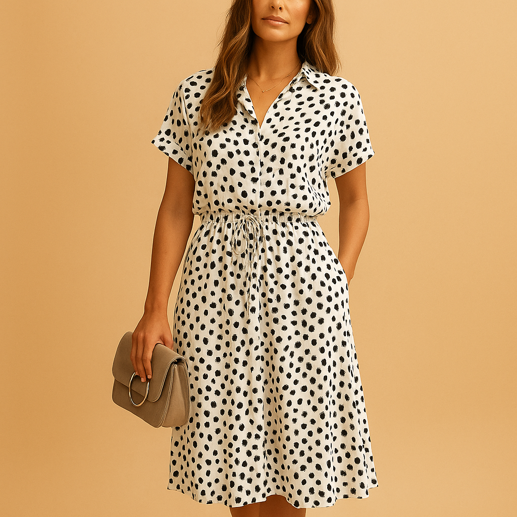A-Line Fitted Flared Midi Dress for Women