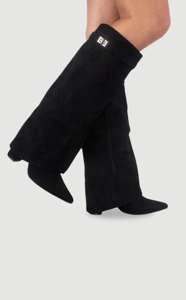 Fold-Over Boots with Golden Detail