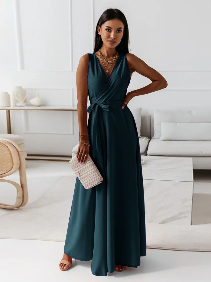 Asymmetric Fitted Full-Length Maxi Dress with One-Shoulder for Women