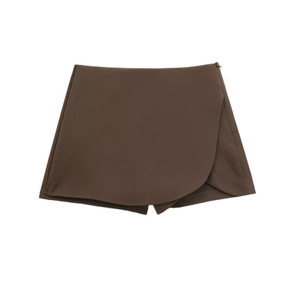 Skort Midi Skirt with Built-In Shorts Summer Two-in-One for women