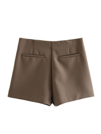 Skort Midi Skirt with Built-In Shorts Summer Two-in-One for women