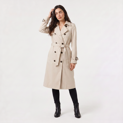 Women's Single-Breasted Belted Trench Coat