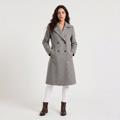 Women's Long Double-Breasted Coat